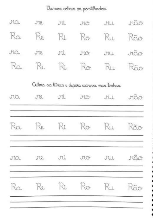 Atividade de sílabas cursivas